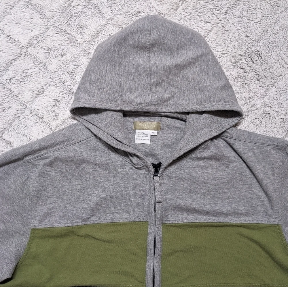 The Territory Ahead Jacket Men's XL Blue Green Gray Color block Full Zip Hooded